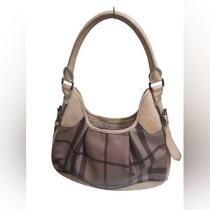 Burberry Nova Check Brooklyn Hobo Shoulder Bag